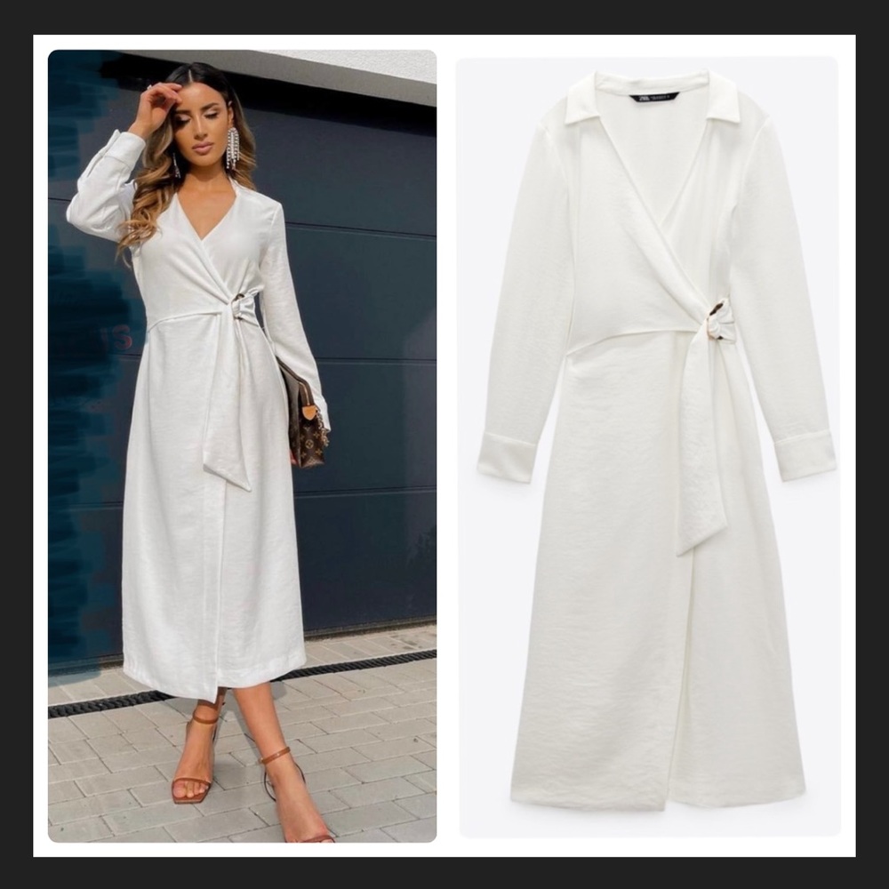 Zara Belted Faux Wrap Dress